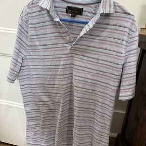 Jos a bank Reserve Men's Striped Polo Shirt - Gray and Red